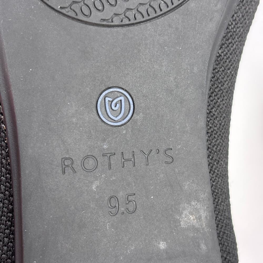ROTHYS The Flat Knit Round Toe Ballet Flats Slip On Black Size 9.5 Washable - Picture 7 of 9